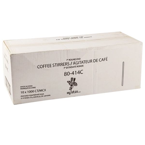 HY STIX - 7in ROUND END COFFEE STIRRERS 10x1000 PK