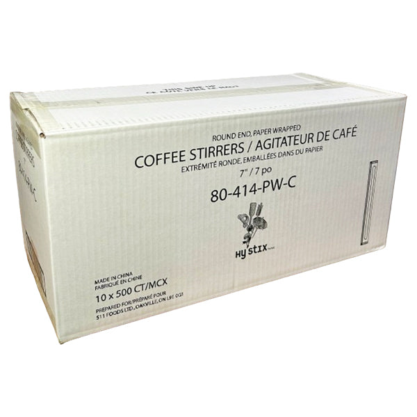 HY STIX - COFFEE STIRRER 7" PAPER WRAPPED 10x500 EA