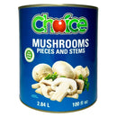 CHOICE BRANDS - MUSHROOMS PIECES STEMS 6x100 OZ