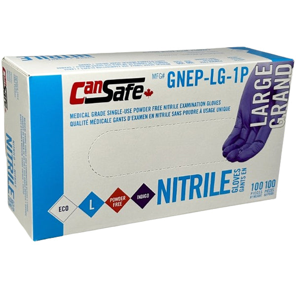 SAFETY ZONE - PURPLE NITRILE LARGE GLOVES 10x100 EA