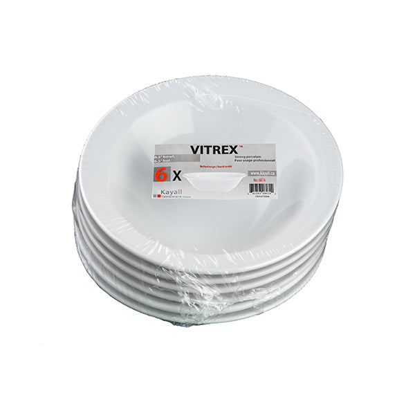 VITREX - 6.5IN BOWL WITH RIM 36EA