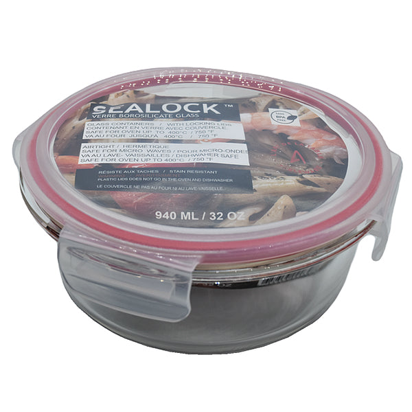 SEALOCK - 970ML ROUND GLASS CONTAINER 12x1 EA