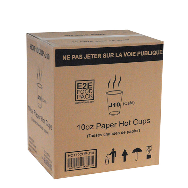 E2E - HOT CUP PRINTED 10OZ 20x50 EA
