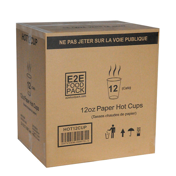 E2E - HOT CUP PRINTED 12OZ 20x50 EA