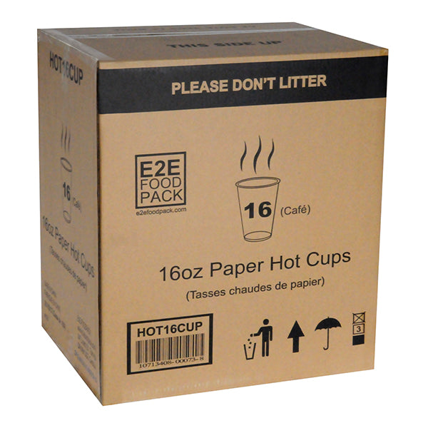 E2E - HOT CUP PRINTED 16OZ 20x50 EA