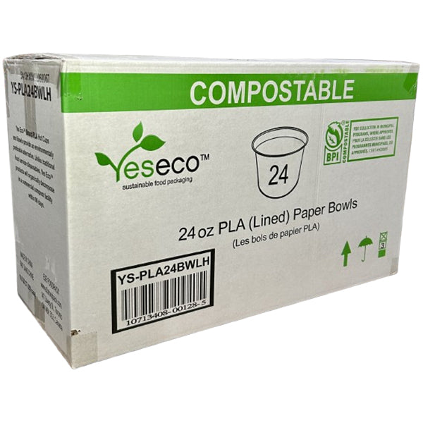 YES ECO - YESECO PLA BOWL 24OZ 10x25 EA