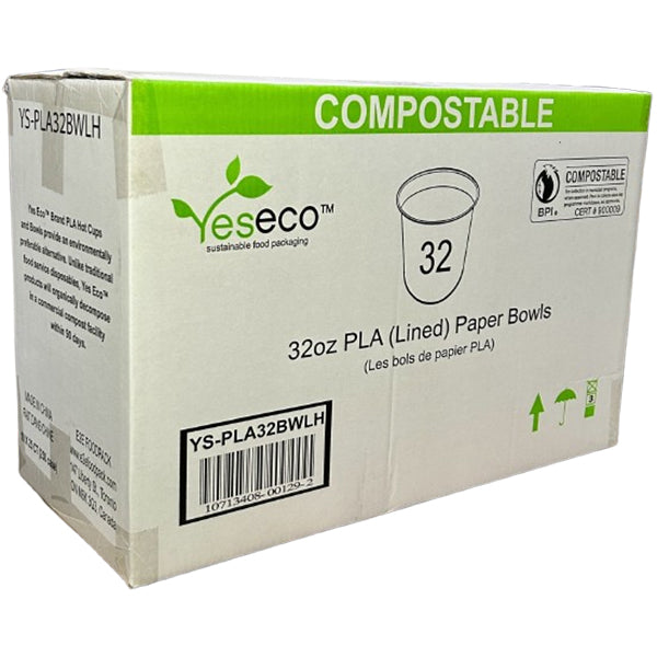 YES ECO - YESECO PLA BOWL 32OZ 10x25 EA