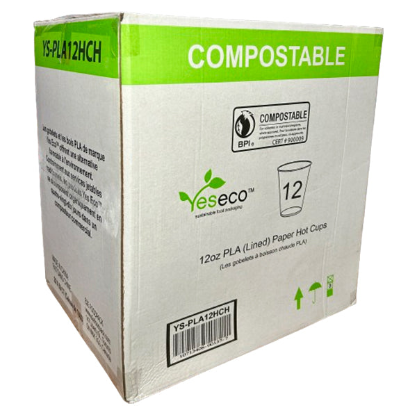 YES ECO - YESECO PLA PRINTED HOT CUPS 12oz 20x50EA