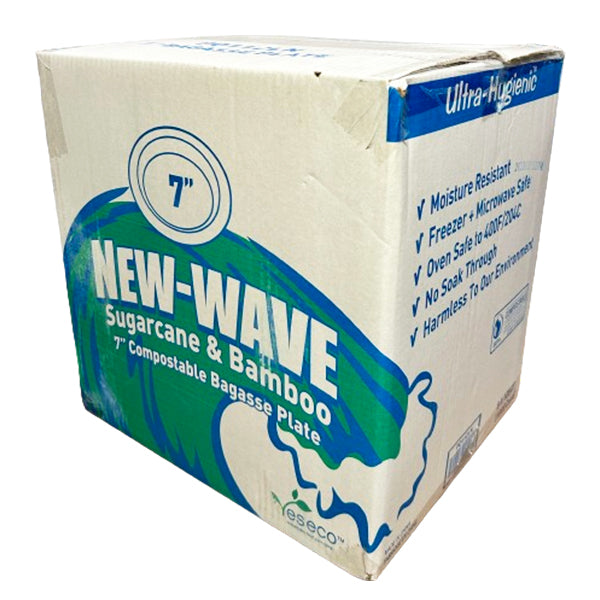 NEWWAVE - BAGASSE PLATES 7IN 8x125 PK