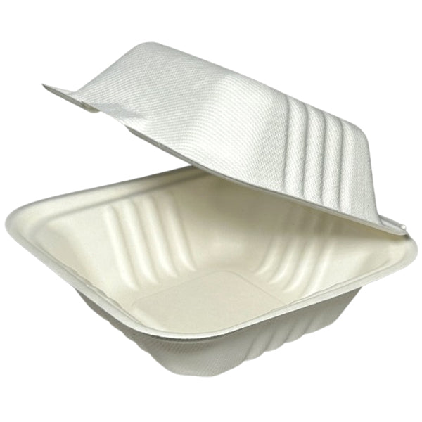 NEW WAVE - NEWWAVE 6in BAGASSE BURGER CLAMSHELL 4x125EA