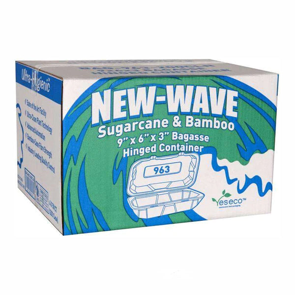 NEW WAVE - NEWWAVE BAGASSE CLAMSHELL 9X6 4x50EA