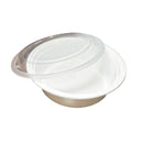 E2E FOODPACK - 24oz MEDIUM ROUND FOOD CONTAINER WHITE BASE CLEAR LID 150EA
