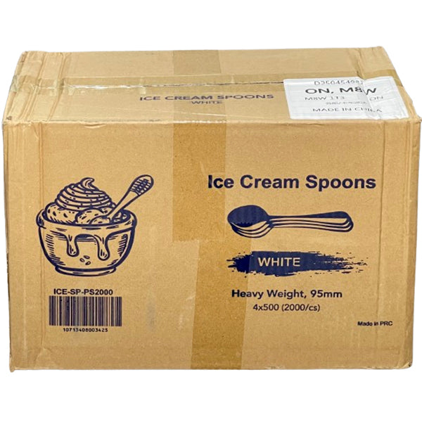 E2E - ICE CREAM/GELATO SPOON WHITE 4x500 PC