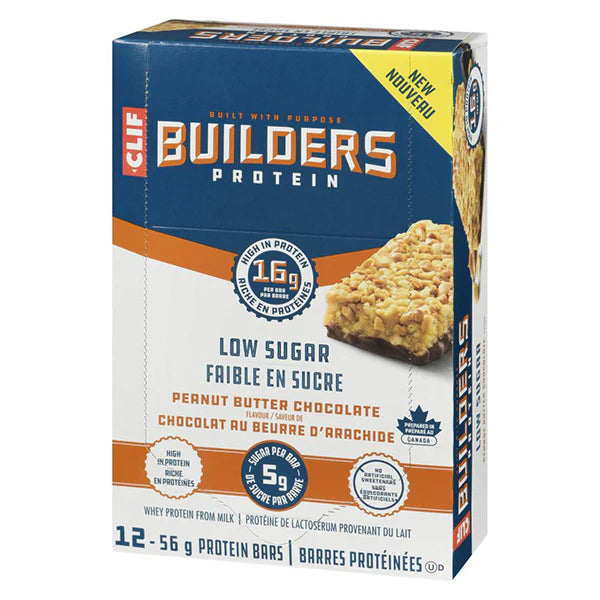 CLIF BAR - LOW SUGAR PEANUT BUTTER CHOCOLATE 12x12x56 GR