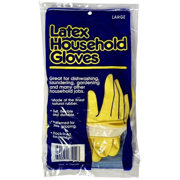 SAFETY ZONE - YELLOW LATEX GLOVES LARGE 10x12 EA