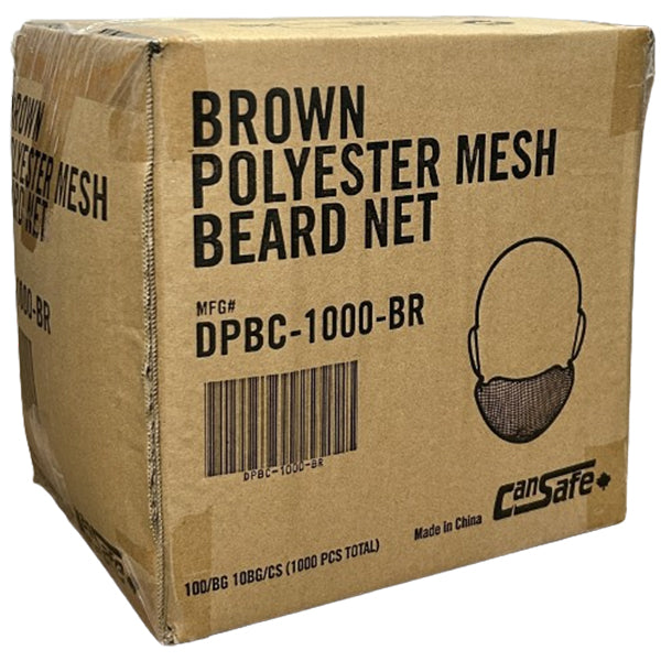 MISC - POLYESTER MESH BROWN BEARD COVER 10x100 PK