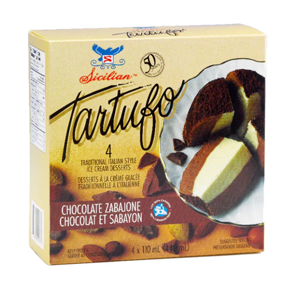 SICILIAN ICE CREAM - CHOCOLATE ZABAJONE TARTUFO 12x4 EA