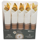 PARTY COUTURE - GOLD PRE-ROLLED CUTLERY SET 12x10 PK