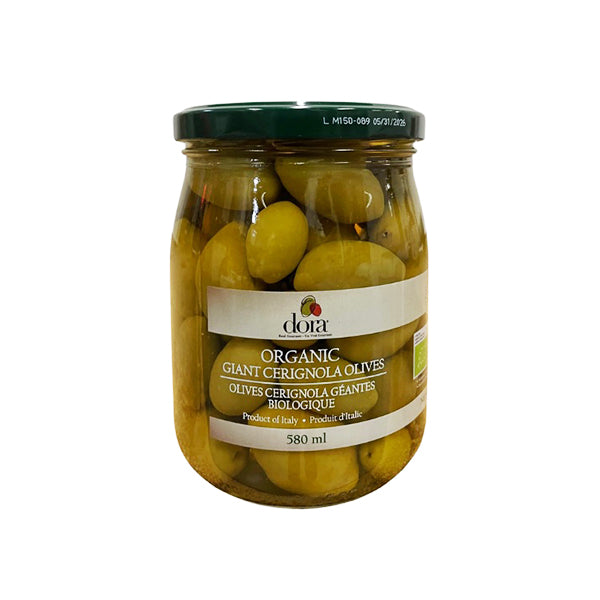 DORA - ORGANIC GIANT GREEN BELLA DI CERIGNOLA OLIVES 6x580 ML