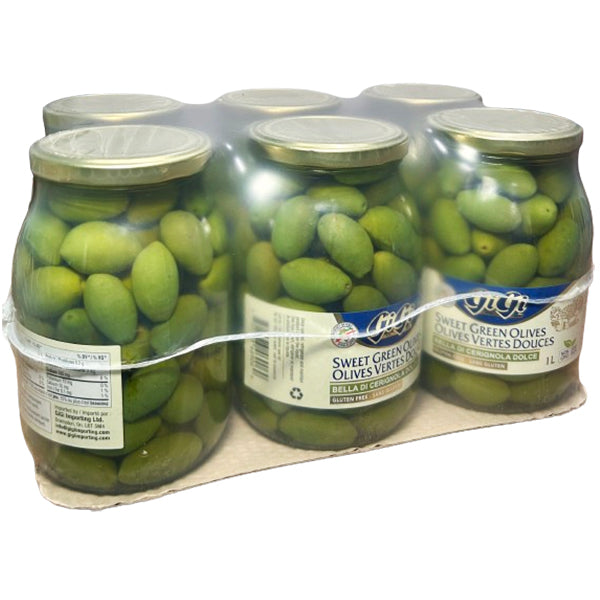 GIGI - SWEET GREEN CERIGNOLA OLIVES 6x1 LT