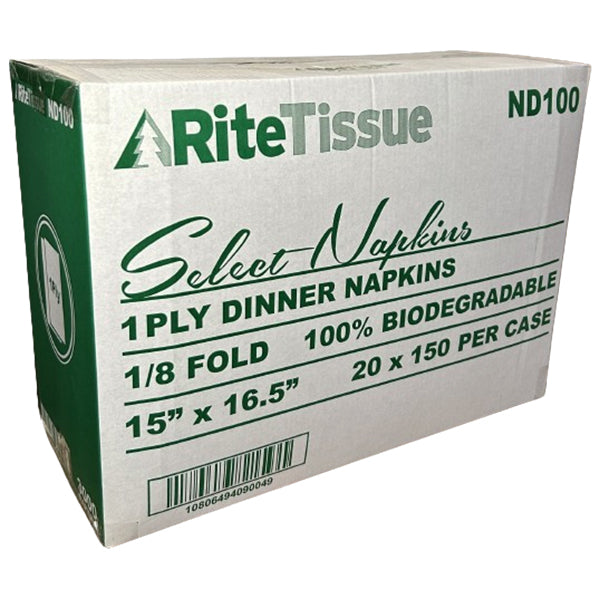 RITE - DINNER NAPKIN 1PLY 20x150 PK