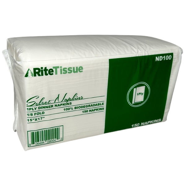 RITE - DINNER NAPKIN 1PLY 20x150 PK