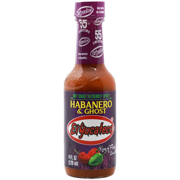 EL YUCATECO - HABANERO & GHOST/ HOT SAUCE EXTREMELY SPICY 6x120 ML