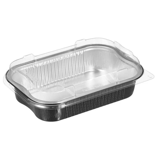 TALTHI - 1400ml ALUMINUM BLK RECT CONTAINER W/LID 1400ML 12x10 EA