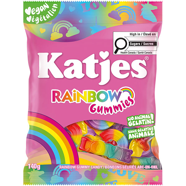 KATJES - RAINBOW PLANT BASED FRUITY GUMMIES 15x140 GR