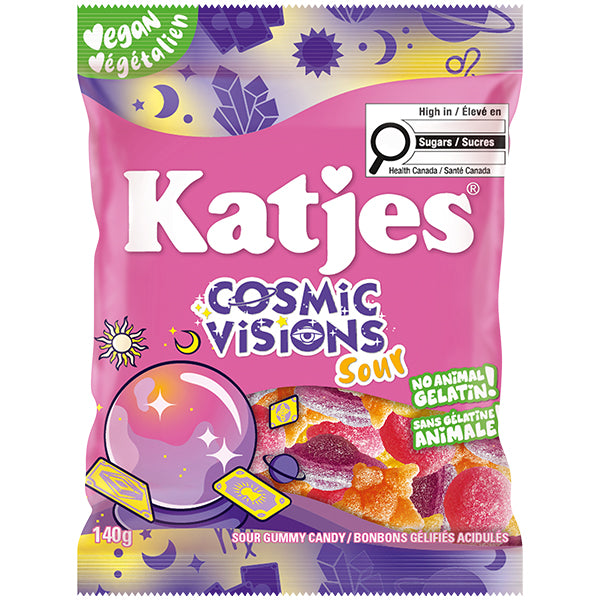 KATJES - COSMIC VISIONS PLANT BASED SOUR GUMMIES 14x140 GR