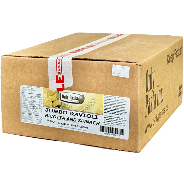 ONLY PASTA - JUMBO RAVIOLI SQUARE  RICOTTA SPINACH 5KG