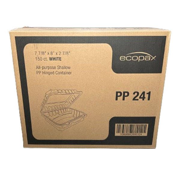 ECOPAX - WHITE 3 COMPARTMENT HINGE CONTAINER 150EA