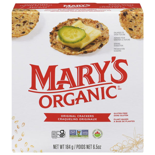 MARYS - ORGANIC CRACKERS ORIGINAL 12x184 GR