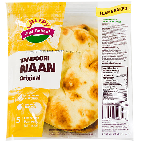CRISPY - NAAN TANDOORI PLAIN 5PK 18x500 GR