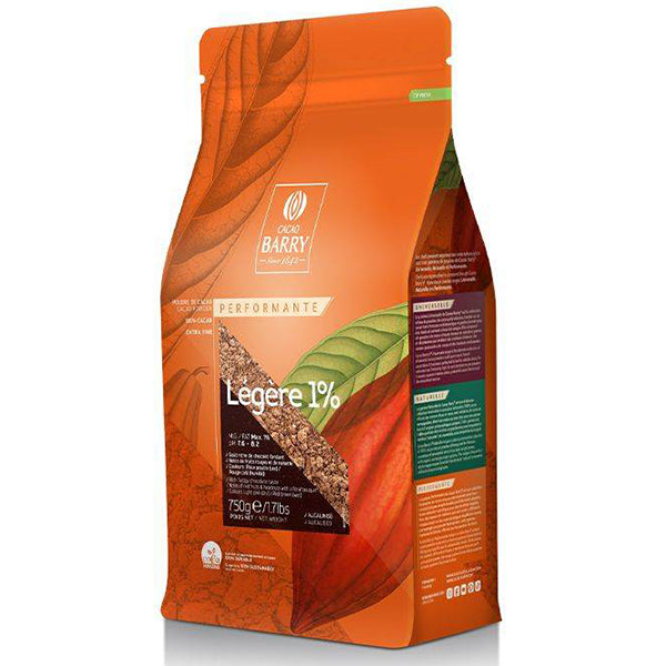 CACAO BARRY - LEGERE 1% LOW FAT COCOA POWDER 6x750 GR