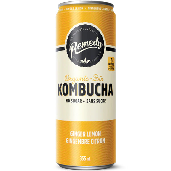 REMEDY DRINKS - GINGER LEMON KOMBUCHA 12x355 ML