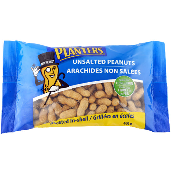 PLANTERS - PEANUTS IN SHELL  ROASTED UNSALTED 24x400 GR