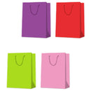 EPC - SOLID COLOUR MEDIUM GIFTBAG PURPLE RED GREEN PINK 1UN