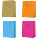 EPC - SOLID COLOUR MEDIUM GIFTBAG BLUE BRIGHT PINK ORANGE GOLD 1UN