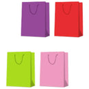 EPC - SOLID COLOUR SMALL GIFTBAGS PURPLE RED GREEN PINK 12x1 UN