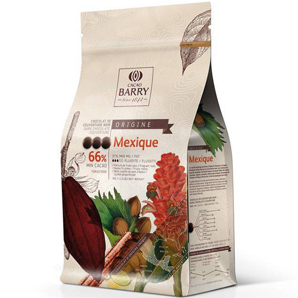 CACAO BARRY - MEXIQUE 66% SEMI SWEET PISTOLES 1KG