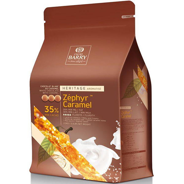 CACOA BARRY - ZEPHYR CARAMEL WHITE CHOCOLATE PISTOLES 2.5KG