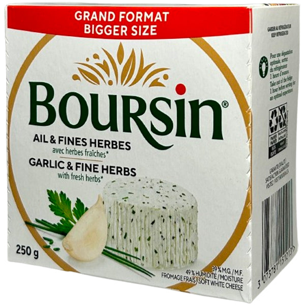 BOURSIN - GARLIC AND FINE HERBS SOFT CHEESE 250GR