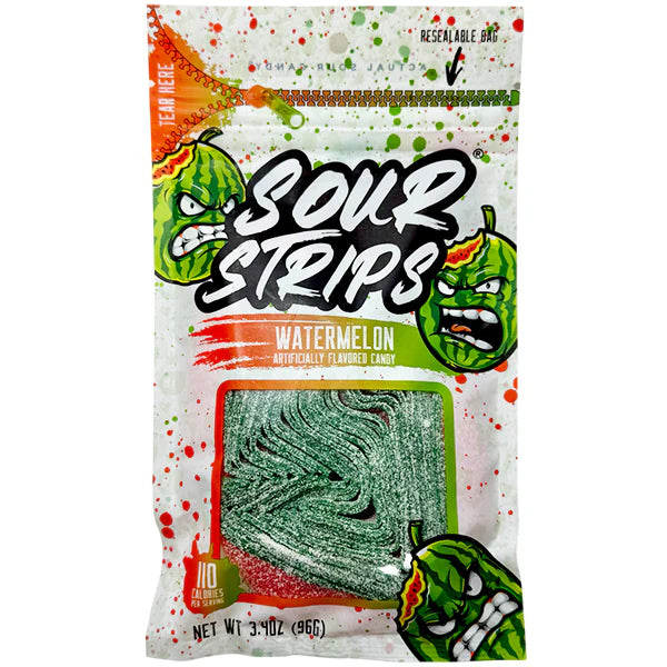 SOUR STRIPS - WATERMELON 12x12x96 GR