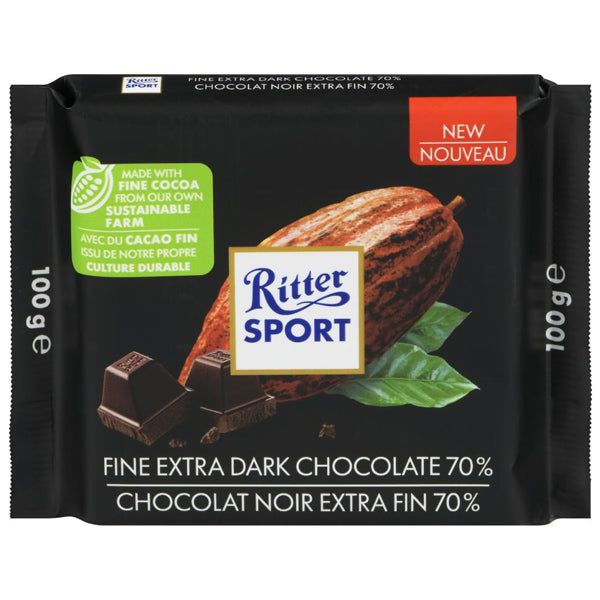 RITTER - 70% DARK CHOCOLATE 100GR