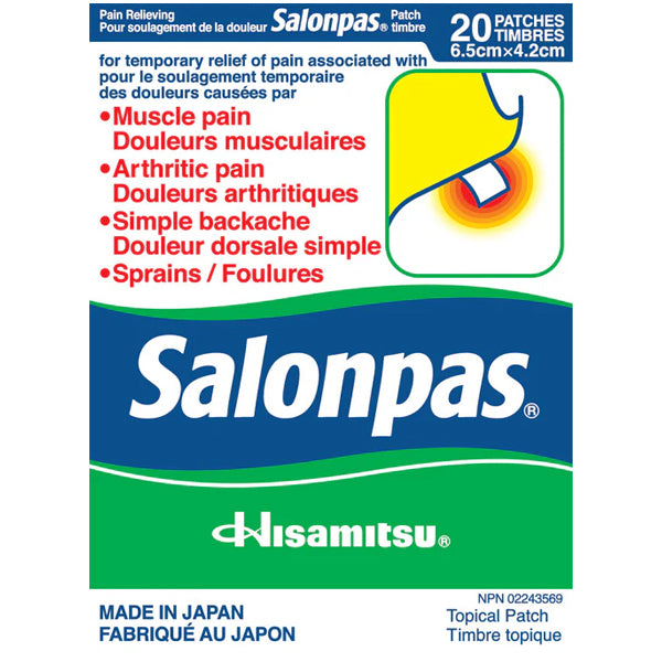 SALONPAS - PAIN PATCHES 6.5CMx4.2CM 20CT