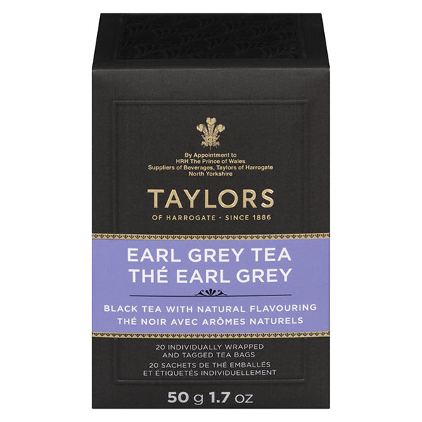 TAYLORS OF HARROGATE - EARL GREY TEA  50GR 6x20 PK