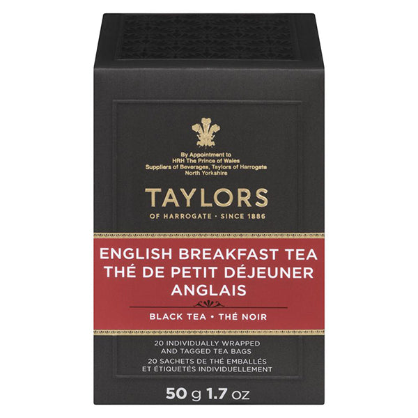 TAYLORS OF HARROGATE - ENGLISH BREAKFAST TEA  50GR 6x20 PK