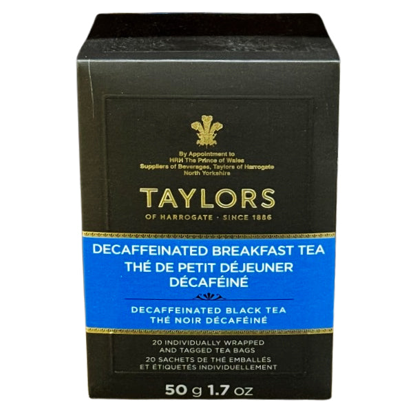 TAYLORS OF HARROGATE - DECAFFEINATED BREAKFEST TEA 6x20 PK