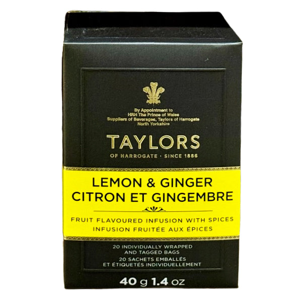 TAYLORS OF HARROGATE - LEMON & GINGER TEA  50GR 6x20 PK